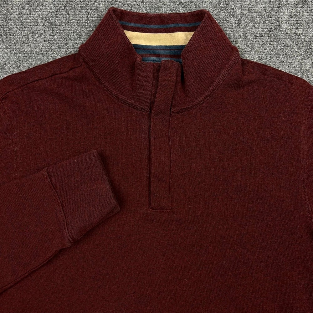 UNTUCKit Pullover Mens M Burgundy Corral Quarter Zip Sweatshirt Top Preppy